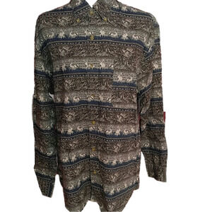 Field & Stream Buck Deer Button Shirt M